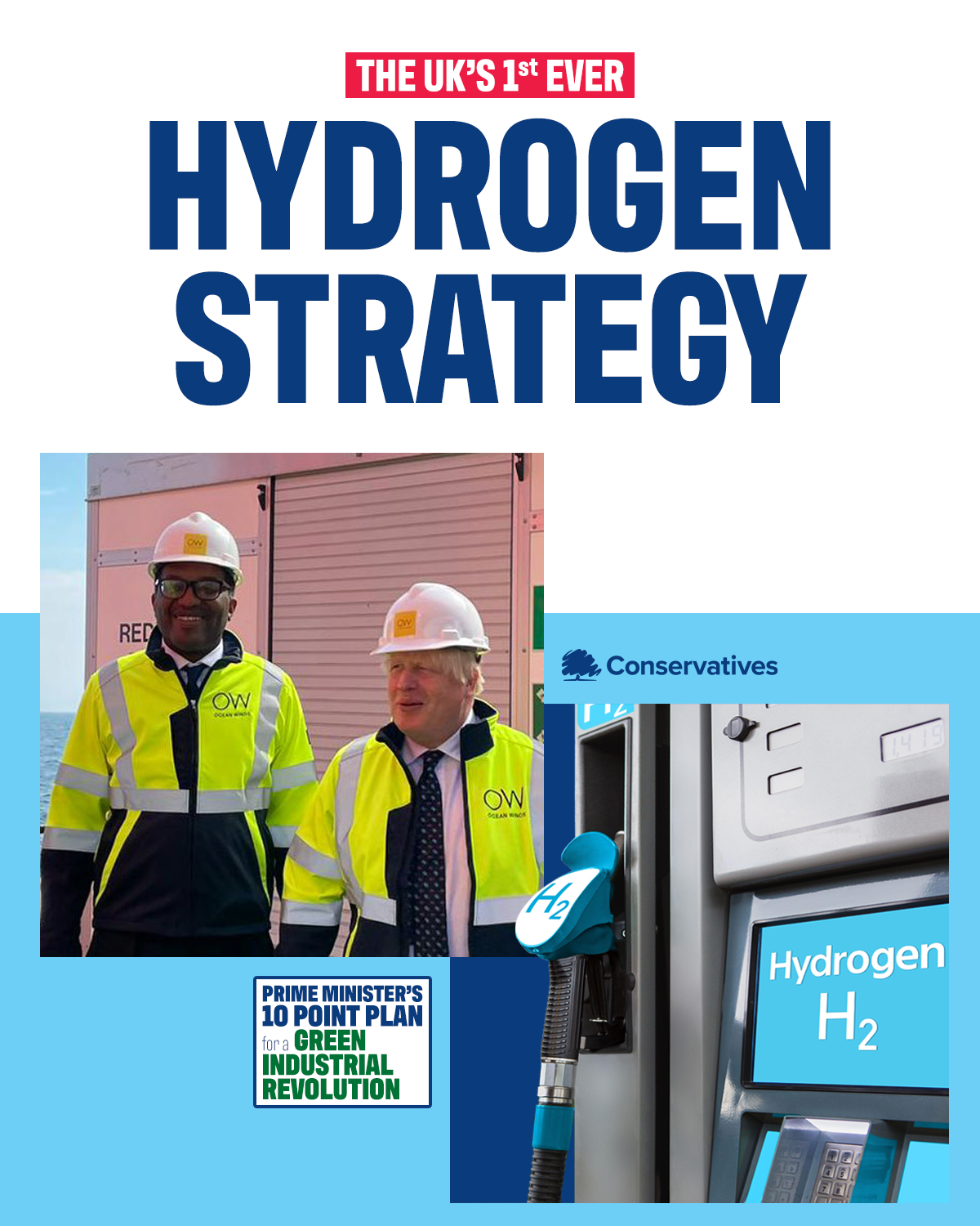Conservatives Graphic about the UK's new Hydrogen Strategy