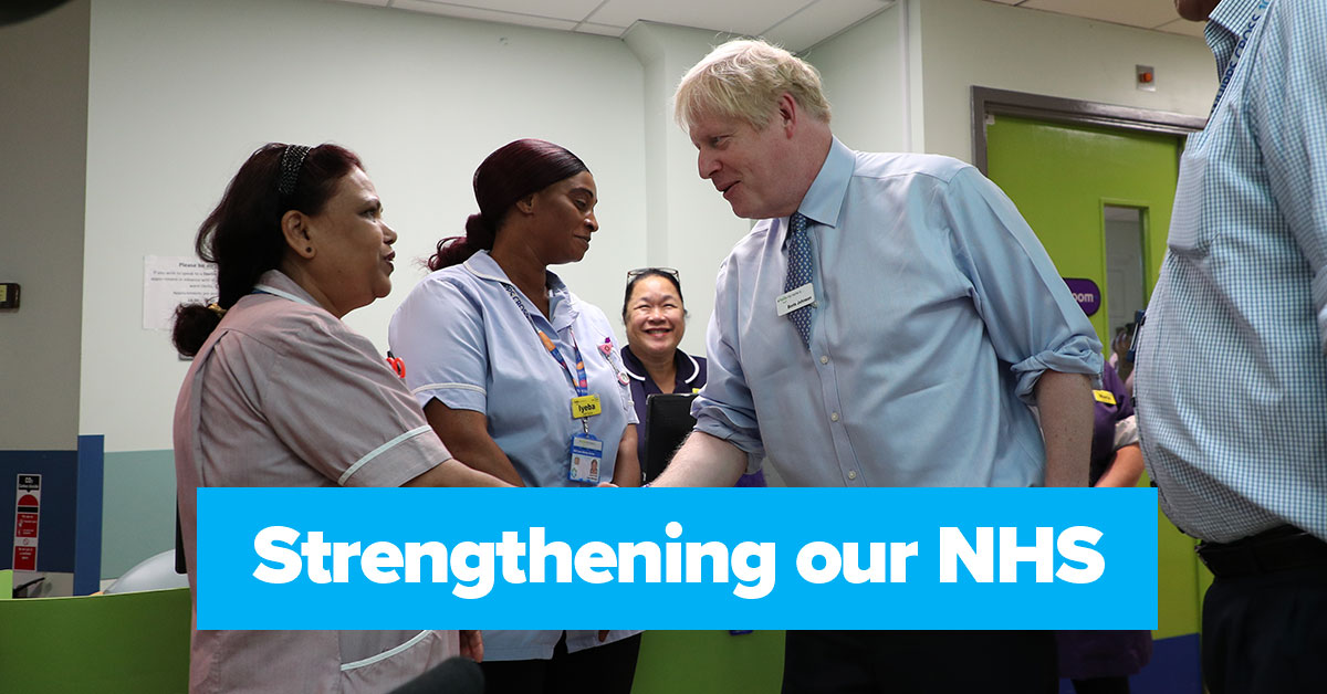 Boris with Nurses from the NHS