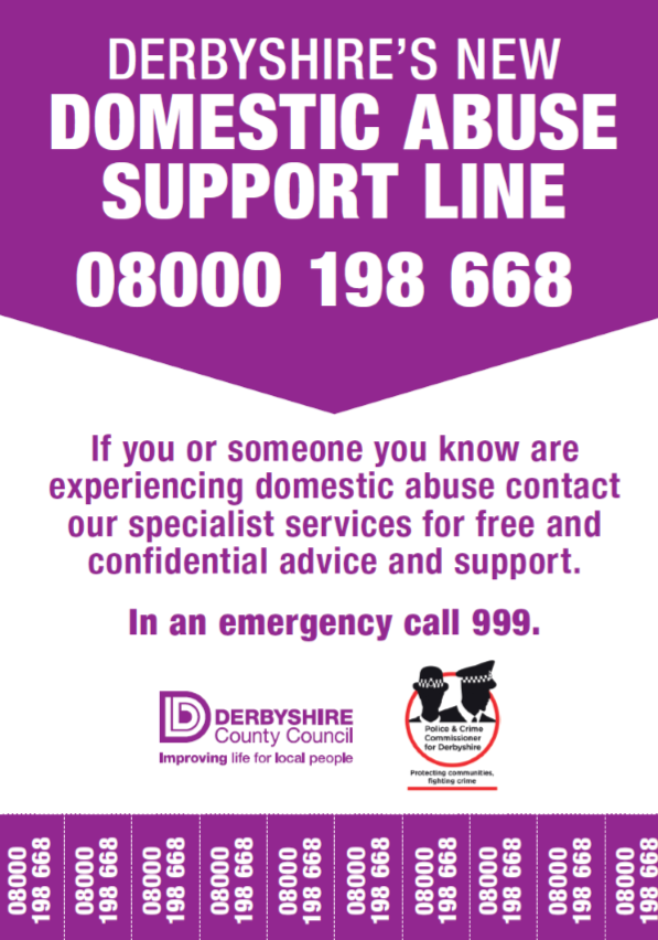 Derbyshire domestic abuse hotline poster
