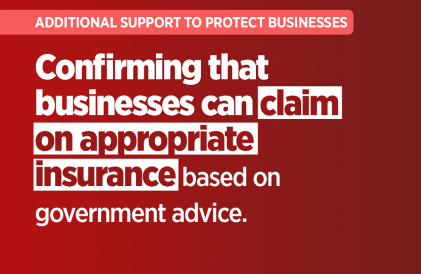 Confirming that businesses can claim on appropriate insurance