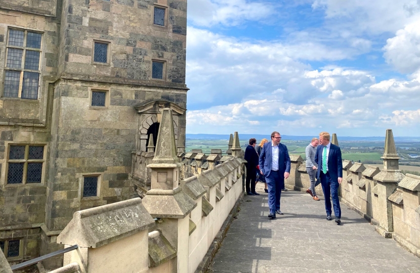 Mark and Oliver Dowden at Bolsover Castle