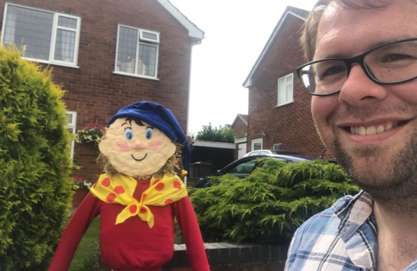 Mark in a selfie with Noddie Scarecrow