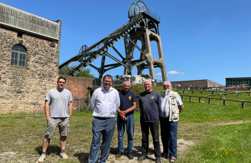 Mark with Nev, Walt, Mike and Tom outside Pleasley Pit