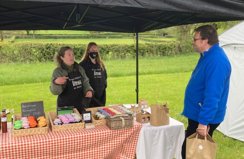 Mark Fletcher MP talks with local shop vendors at Poulter Country Park