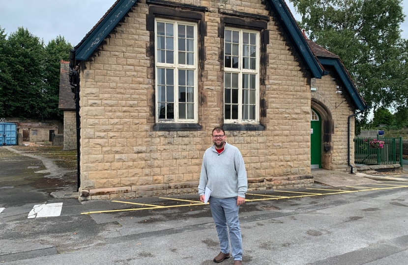 Mark outside Langwith Village Hall