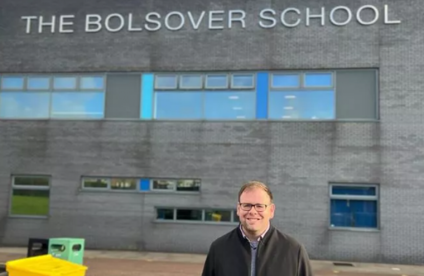 Mark outside Bolsover School