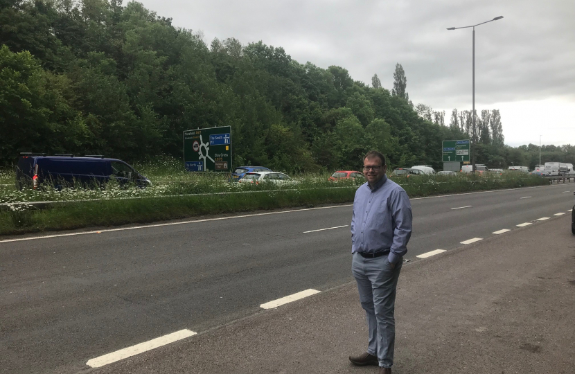 Mark campaigning for improvements at J29 of the M1