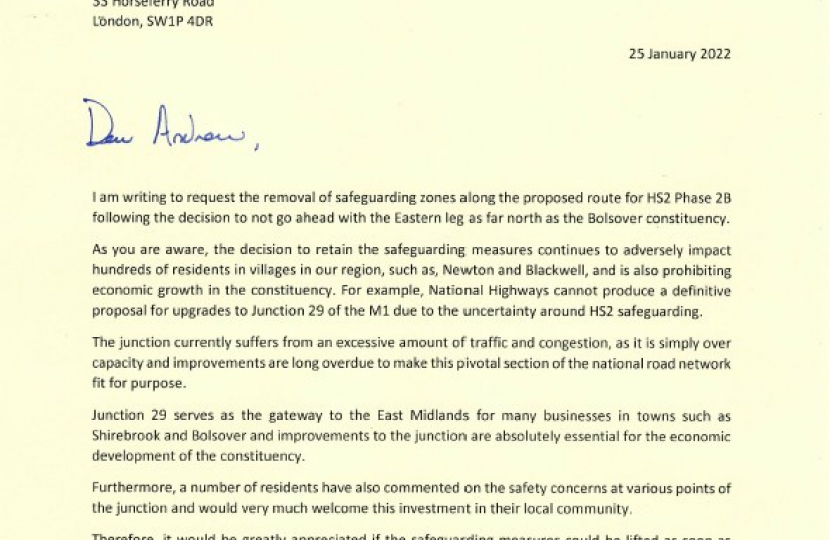 Copy of letter to Andrew Stephenson