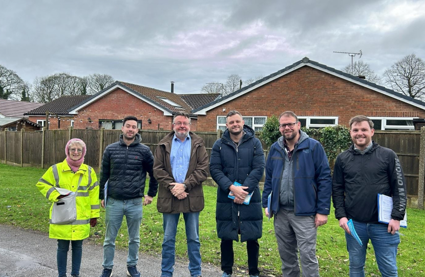 Ben Bradley, Barry Lewis and Mark Fletcher with Conservatives in Glapwell