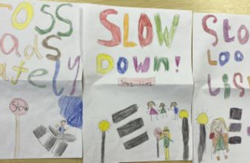 Slow Down posters made by children