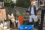Scarecrow with orange hair at the festival