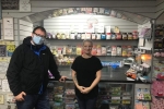 Mark Fletcher MP with shop owner Sharon as he visits the Gifted with Love store 