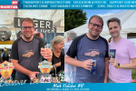 Mark pulling pints and Mark with husband, Will at Bolsover Beer Festival