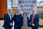 Mark Fletcher MP meeting with Matt Hall, Headteacher at Bolsover School, and Kathryn Mitchell and Professor Keith McLay from the University of Derby