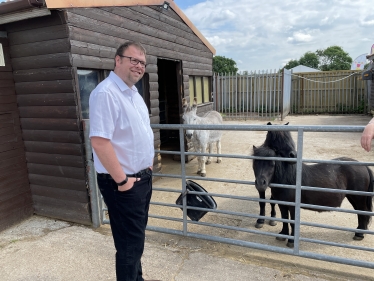 Mark Fletcher with Willow the Donkey