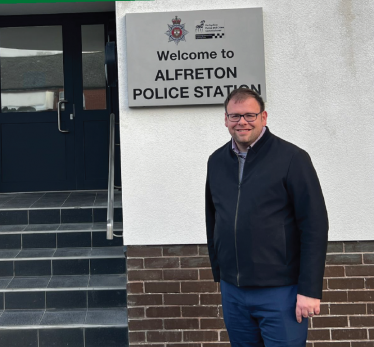 Mark Fletcher MP outside Alfreton Police Station