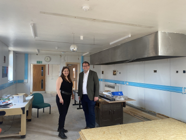 Mark and Keeley Howson in new building